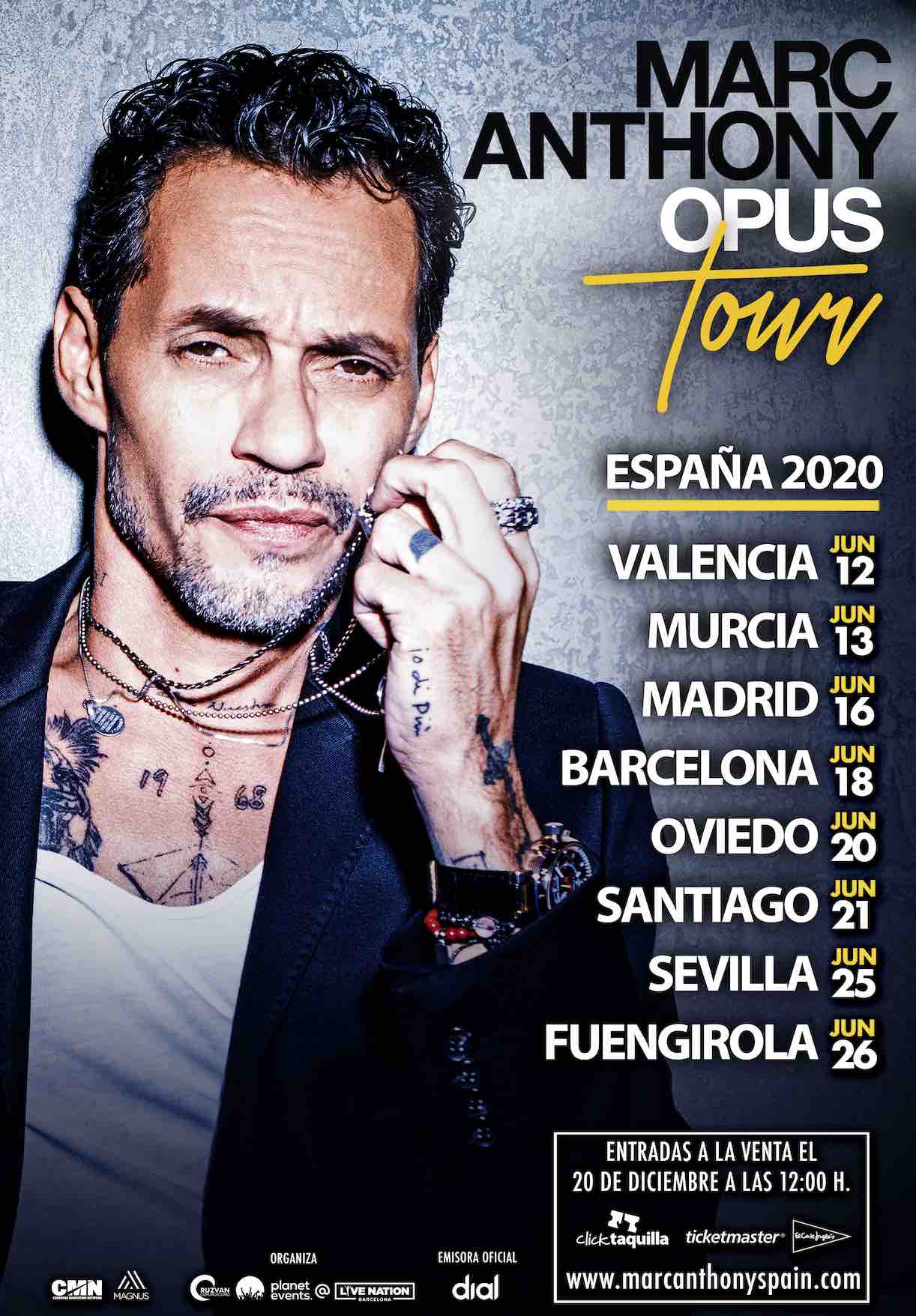 ¡Marc Anthony en concierto! «Opus tour» Moobys